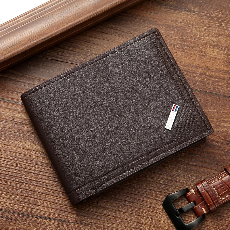 Vintage Leather Mens Wallets Cow Leather Solid Sample Style Zipper&Hasp Purse Card Holders Famous Brand High Quality Male Wallet