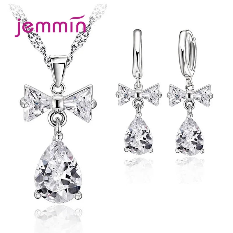 Super Deal Genuine 925 Streling Silver Jewelry Sets Women Girls Wedding Party Fine Jewelry Accessory Multiple Style