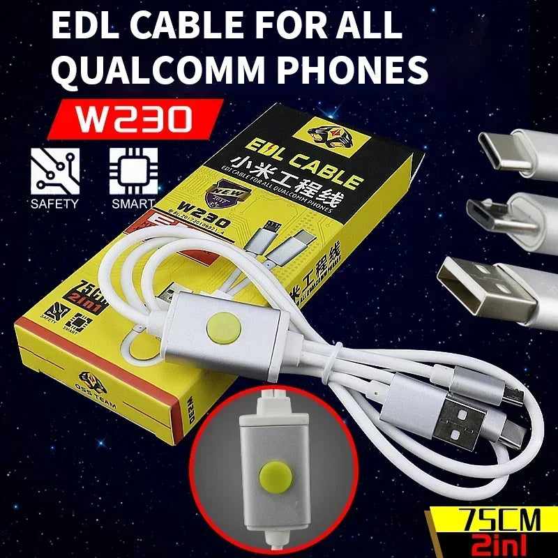 OSS W230 W231 Universal EDL Cable for Redmi Xiaomi and Qualcomm Flash and Open for 9008 Port Engineering Line Phone Repair Tool