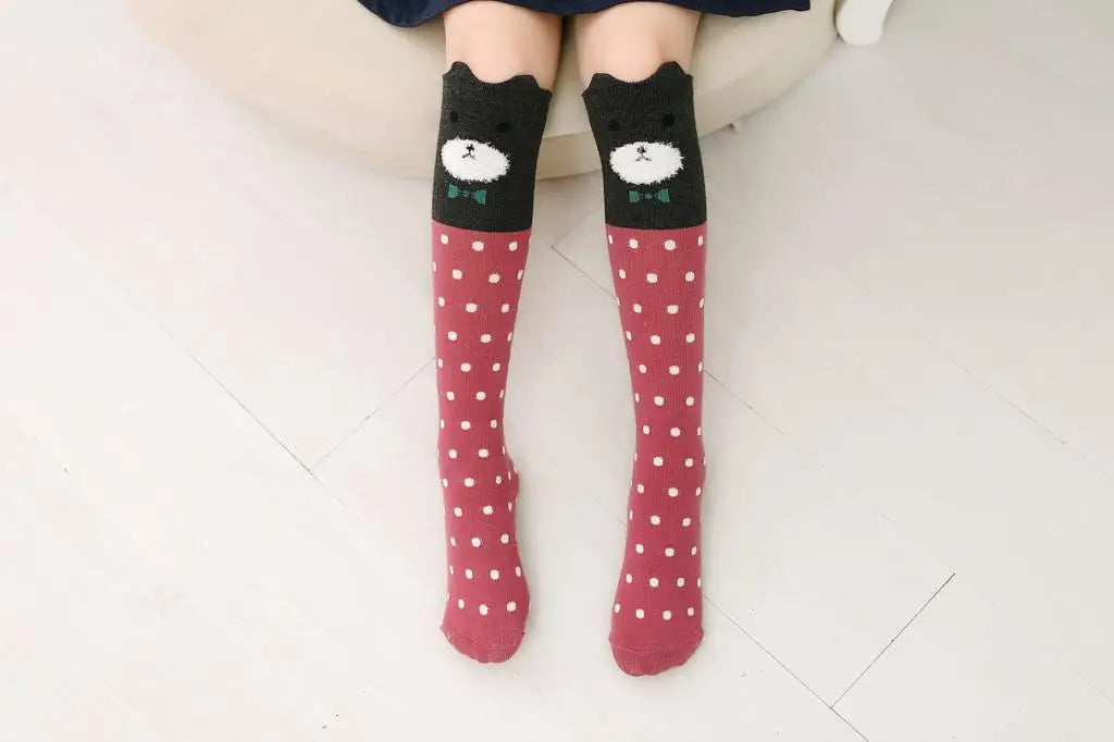 infant Child warmer ankle short lovely socks Cartoon Kids Knee High long cotton Baby cute Animal Over Knee Socks girls stockings