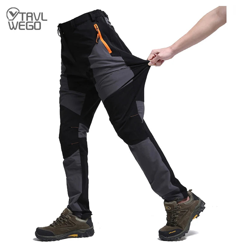 TRVLWEGO Summer Men Pants Hiking Camping Climbing Fishing Outdoor Trekking Tech Quick Dry Waterproof Trousers Mountain Travel