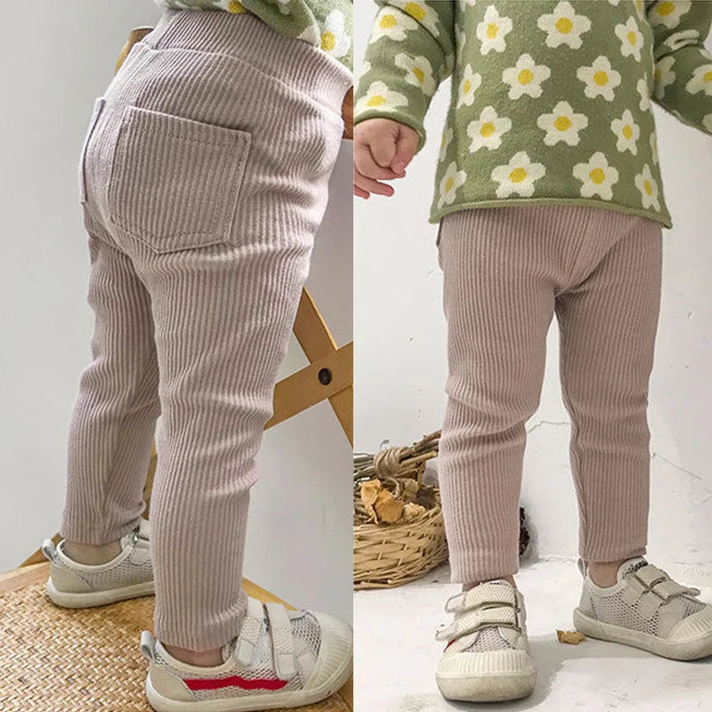 Candy Color Girls Pants New Spring Autumn Long High Waist Trousers for Kids Baby Girls Boy Cotton Soft Leggings Sweatpant Child