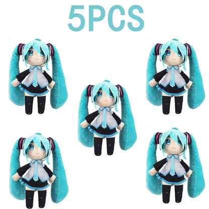 5PCS 20-29cm Hatsune Miku Plush Fuwafuwa Anime Kawaii Cute Cool Toys Dolls Plush Room Car Desk Decoration Birthday Gifts For Fan