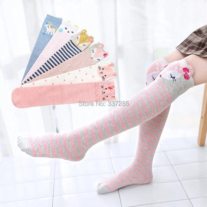 infant Child warmer ankle short lovely socks Cartoon Kids Knee High long cotton Baby cute Animal Over Knee Socks girls stockings