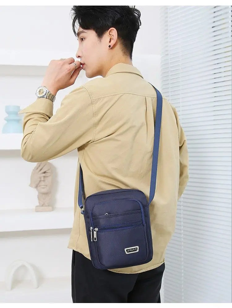 Waterproof Men Crossbody Bags Male Nylon Shoulder Bags Boy Messenger Bag Man Handbags For Travel Casual Large Satchel Grey Bags