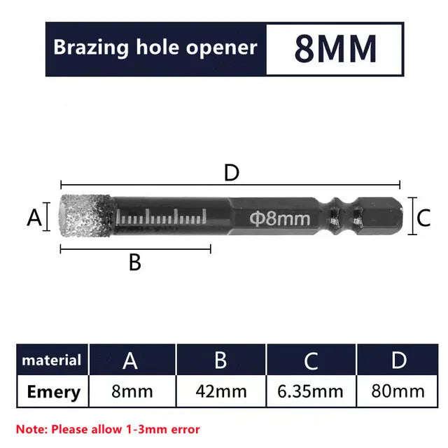 5-16mm Hexagonal Shank Brazed Dry Ceramic Tile Drill Bit Marble Granite Vitrified Tile Hole Opener Diamond Drill Bit