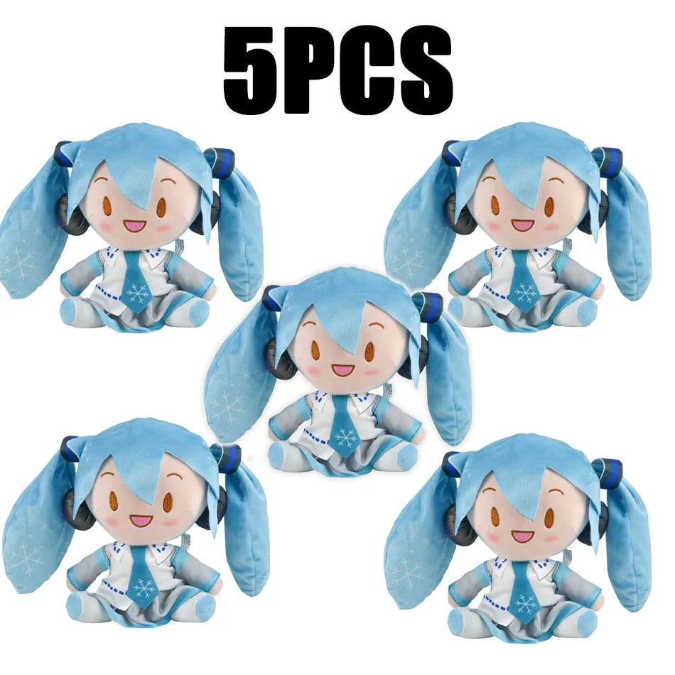 5PCS 20-29cm Hatsune Miku Plush Fuwafuwa Anime Kawaii Cute Cool Toys Dolls Plush Room Car Desk Decoration Birthday Gifts For Fan