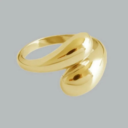 Gold Silver Color High-quality Smooth Geometric Irregular Hollow Opening Rings For Women Fashion Birthday Party Jewelry