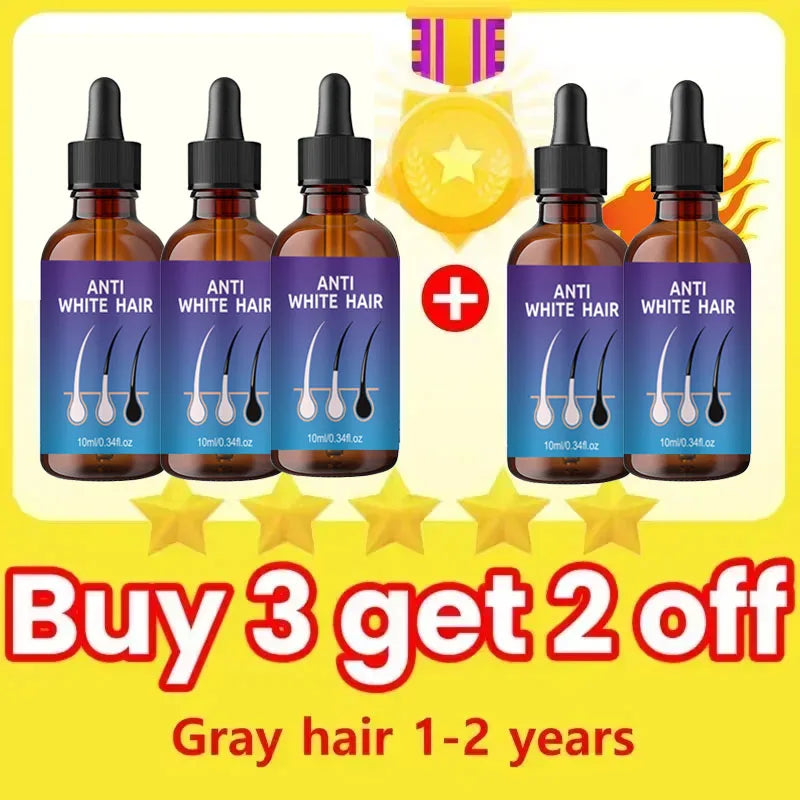 White To Black Gray White Hair Serum Natural Color Repair Nourishessence Anti-gray Care For Men Women