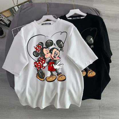 Women New Mickey Mouse Tshirt Korean Version of Loose Half-sleeved Women's Tshirt Clothes Y2K Goth