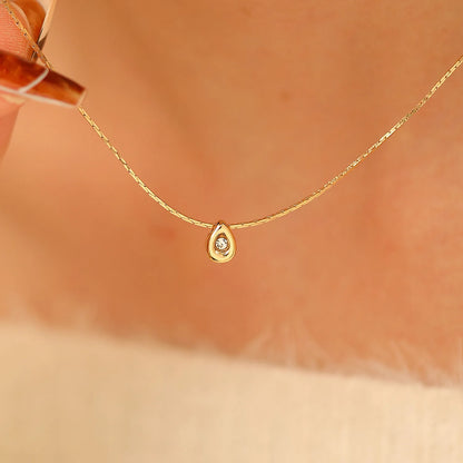 Simple Fashion Water Drop Small Pendant Pearl Necklace For Women Jewelry 2024 Trending New Women's Zircon Collarbone Necklaces