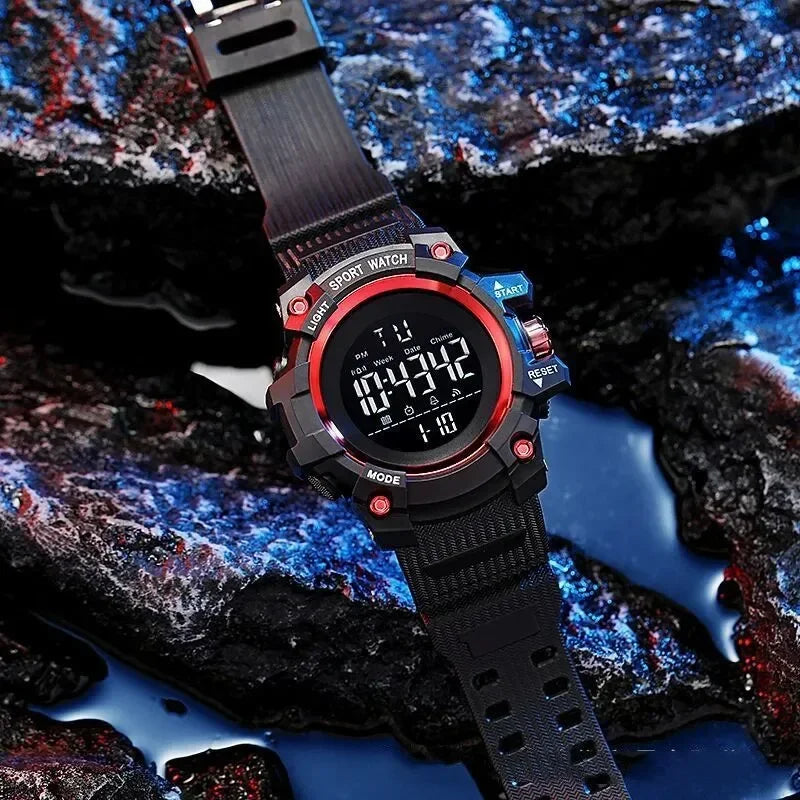 YIKAZE Men's Military Digital Watch Outdoor Men Sports Watch Waterproof Luminous Chronograph Clock Student Electronic Wristwatch