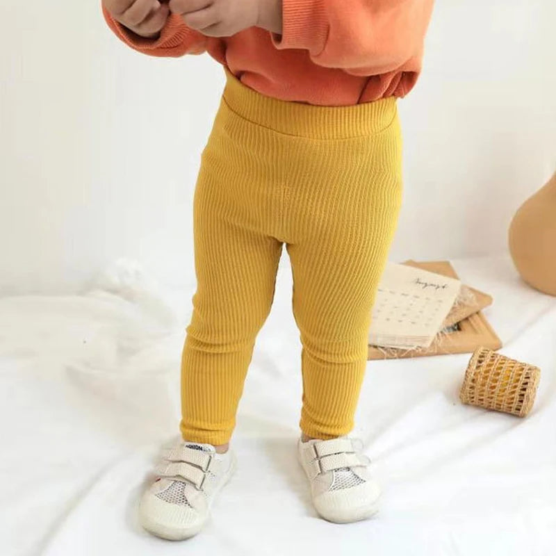 Candy Color Girls Pants New Spring Autumn Long High Waist Trousers for Kids Baby Girls Boy Cotton Soft Leggings Sweatpant Child