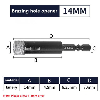 5-16mm Hexagonal Shank Brazed Dry Ceramic Tile Drill Bit Marble Granite Vitrified Tile Hole Opener Diamond Drill Bit