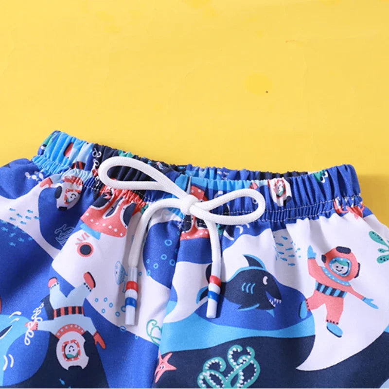 1-12Y Children's Sport Shorts Beachwear Summer Swimming Trunks for Baby Boys Toddler Girls Casual Loose Outerwear Cartoon Pants