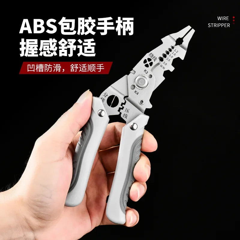 Crimper Cable Cutter Adjustable Automatic Wire Stripper Multifunctional Stripping Crimping Pliers Terminal Hand Tool