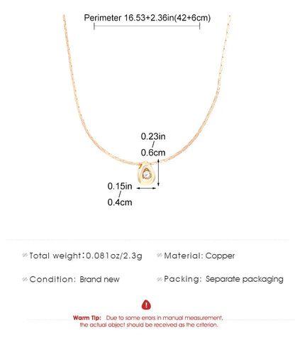 Simple Fashion Water Drop Small Pendant Pearl Necklace For Women Jewelry 2024 Trending New Women's Zircon Collarbone Necklaces