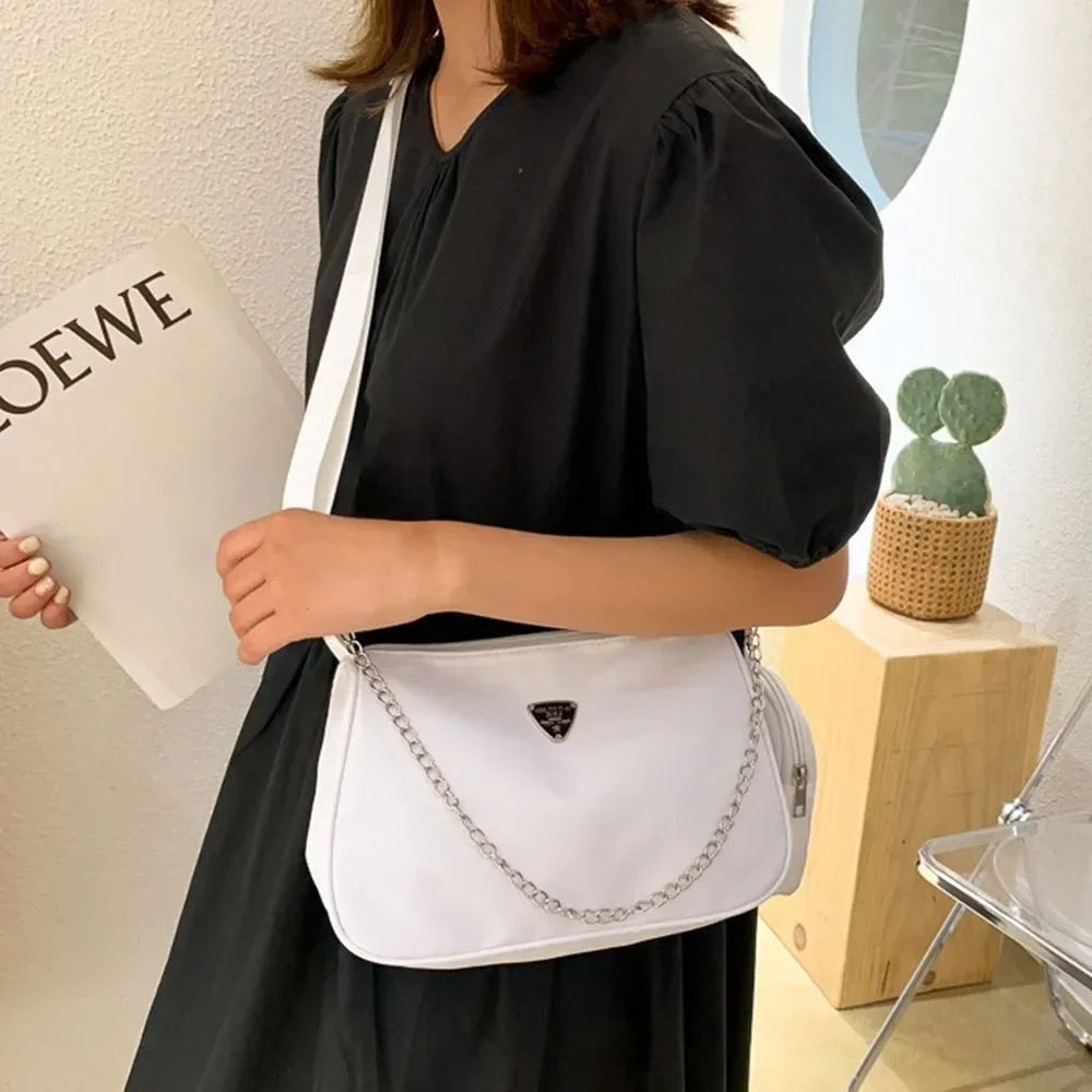 Two-piece Package Fashion Bag with Square Small Bags Women's Fashion Handbags Retro Messenger Bag Crescent Chain Crossbody Bag