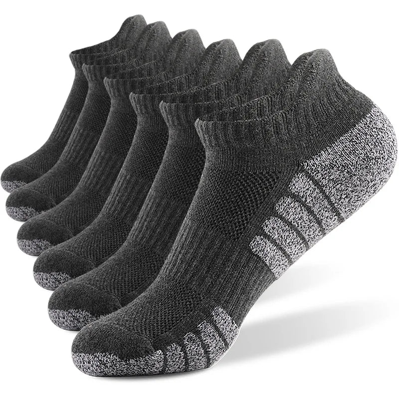 3pairs thickened towel bottom running socks mesh boat socks non-slip breathable sports socks Low cut Men's socks Women's socks