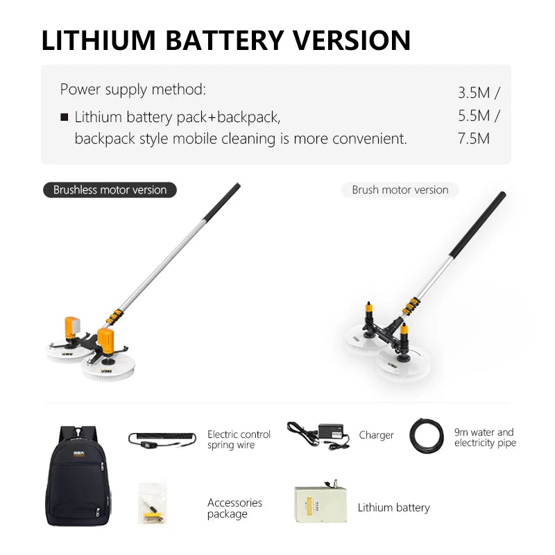 XYT solar panel cleaning double-headed electric brush PV equipment photovoltaic clean  machine tool kit complete system