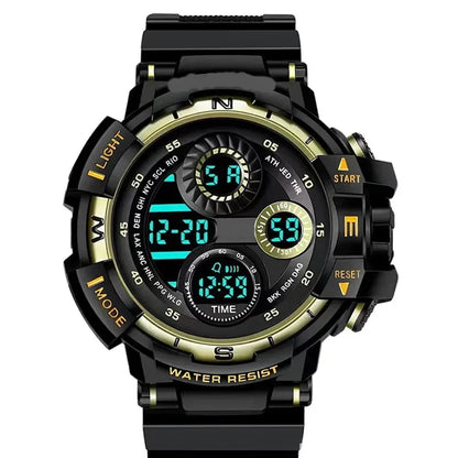 YIKAZE Men's Military Digital Watch Outdoor Men Sports Watch Waterproof Luminous Chronograph Clock Student Electronic Wristwatch