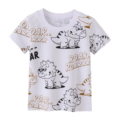 Jumping Meters 2-7T Summer Girls Boys T Shirts With Animals Print Giraffe Children's Clothes Kids Tees Tops