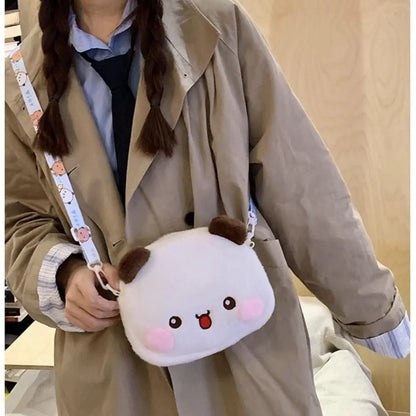 Cute Bear Crossbody Bag Kawaii Anime Bear Figure Bag Fashion Versatile Cartoon Plush Shoulder Bags For Women Girls