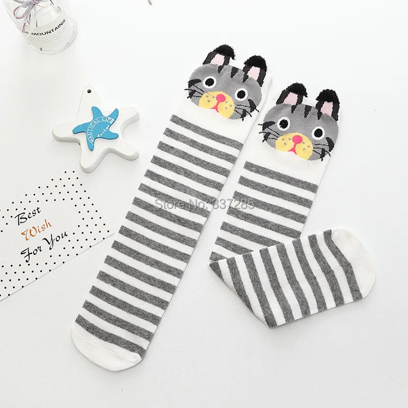 infant Child warmer ankle short lovely socks Cartoon Kids Knee High long cotton Baby cute Animal Over Knee Socks girls stockings