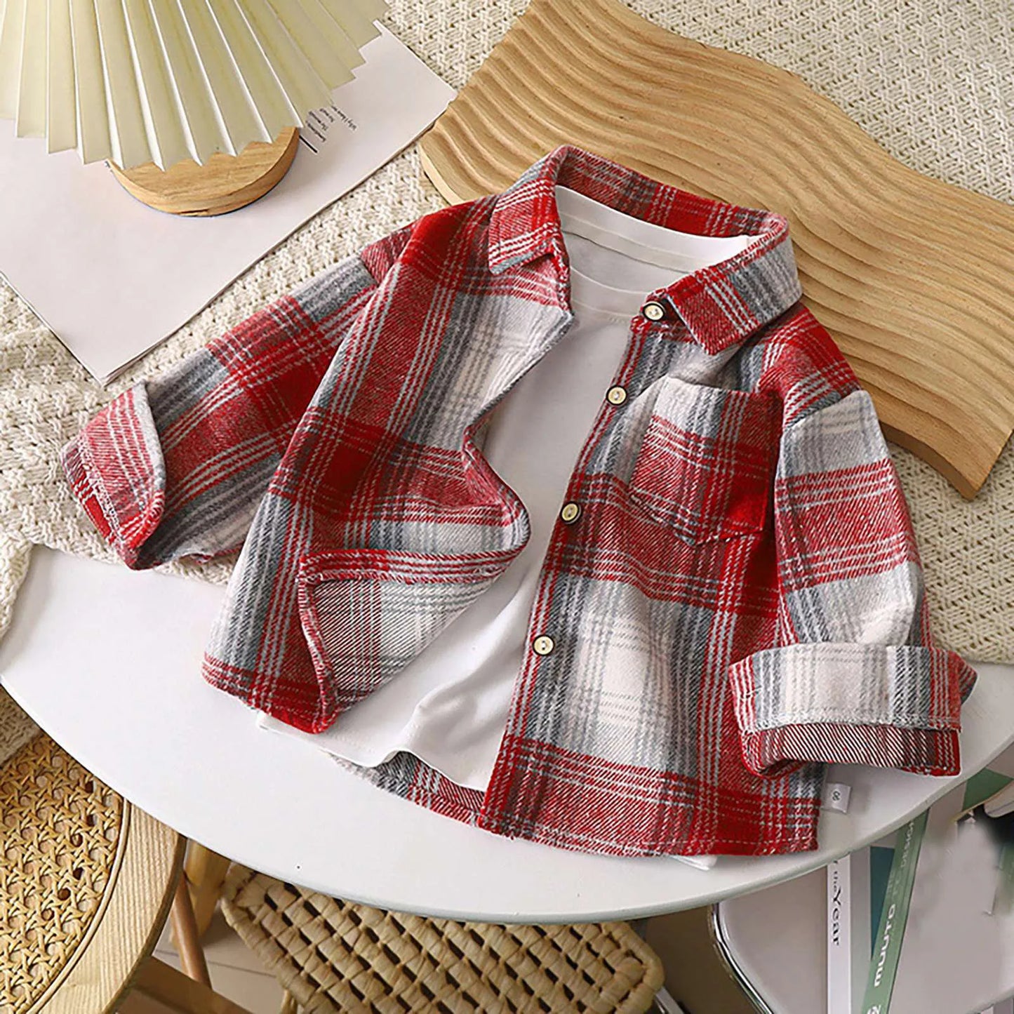 Tee Teen Boys Girls Long Sleeve Flannel Plaid Shirt Button Down Shirts Boys Top Age 12