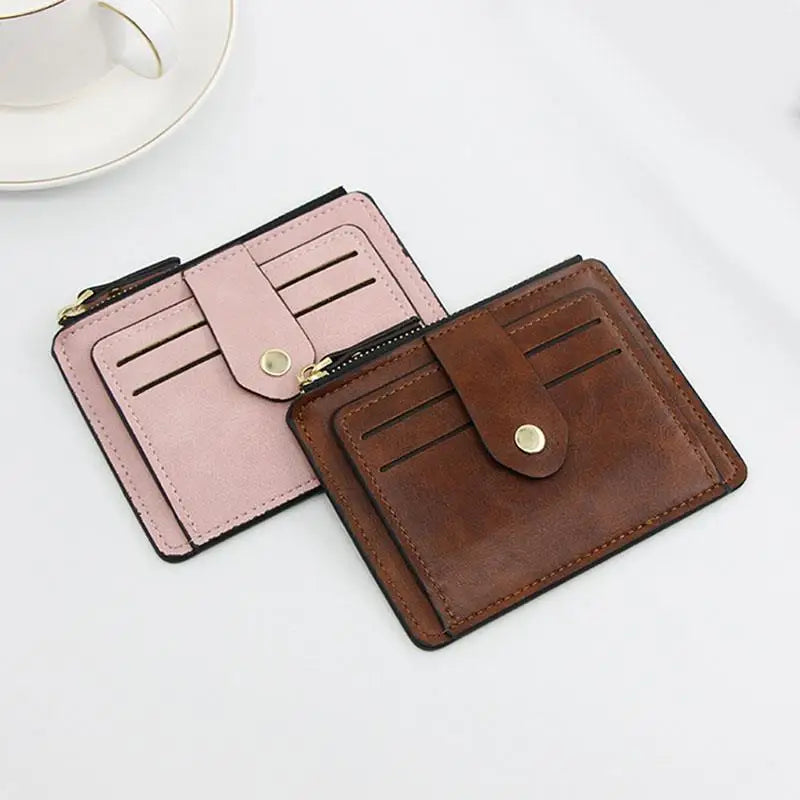 Luxury Small Men's Credit ID Card Holder Wallet Male Slim Leather Wallet with Coin Pocket Brand Designer Purse for Men Women