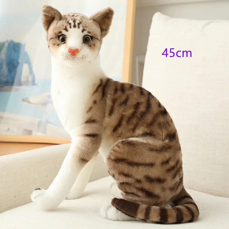 Stuffed Lifelike Siamese Cats Plush Toy simulation American Shorthair Cute Cat Doll Pet Toys Home Decor Gift For Girls birthday