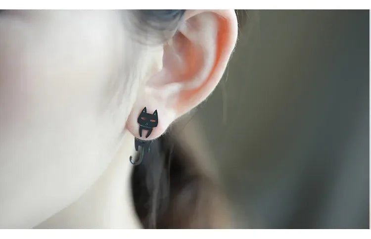 2024 New Cute Small Black Cat Fish Earring for Women Girl Fashion Cute Animal Earrings Fashion Party Jewelry Gifts Wholesale