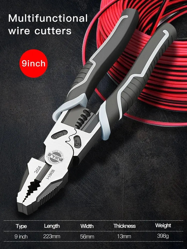 AIRAJ 7/8/9 Inch Multifunction Pliers Combination Pliers Stripper Crimper Cutter Duty Wire Pliers Diagonal Pliers Hand Tools