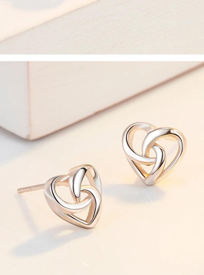 925 Sterling Silver Love Heart Stud Earrings For Women Luxury Designer Jewelry Best Selling Offers With