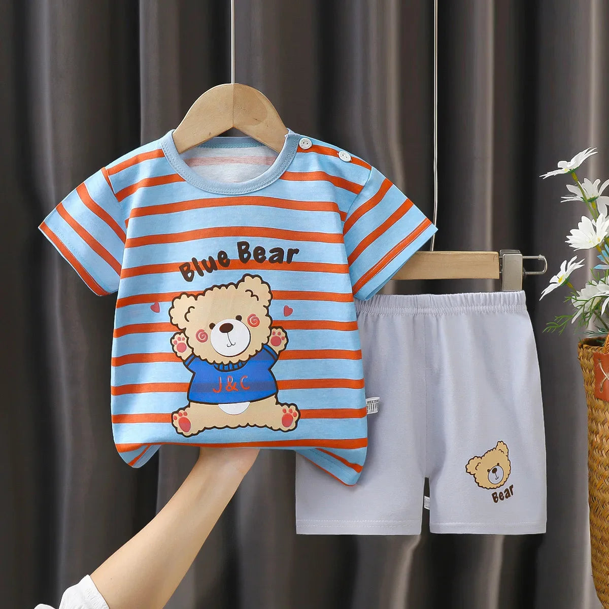 2025 New Kids Boys Girls Summer Pajamas Cute Cartoon Print Short Sleeve T-Shirt Tops with Shorts Toddler Baby Clothing Sets