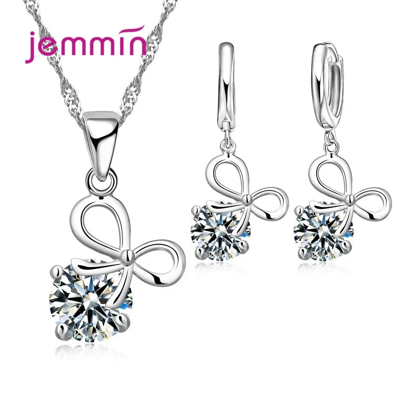 Super Deal Genuine 925 Streling Silver Jewelry Sets Women Girls Wedding Party Fine Jewelry Accessory Multiple Style