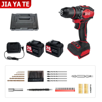 110V/220V 16.8V 21V Brushless Cordless Drill Rechargeable Electric Screwdriver Impact 80NM 2 Gear Speed Tool For Makita Battery