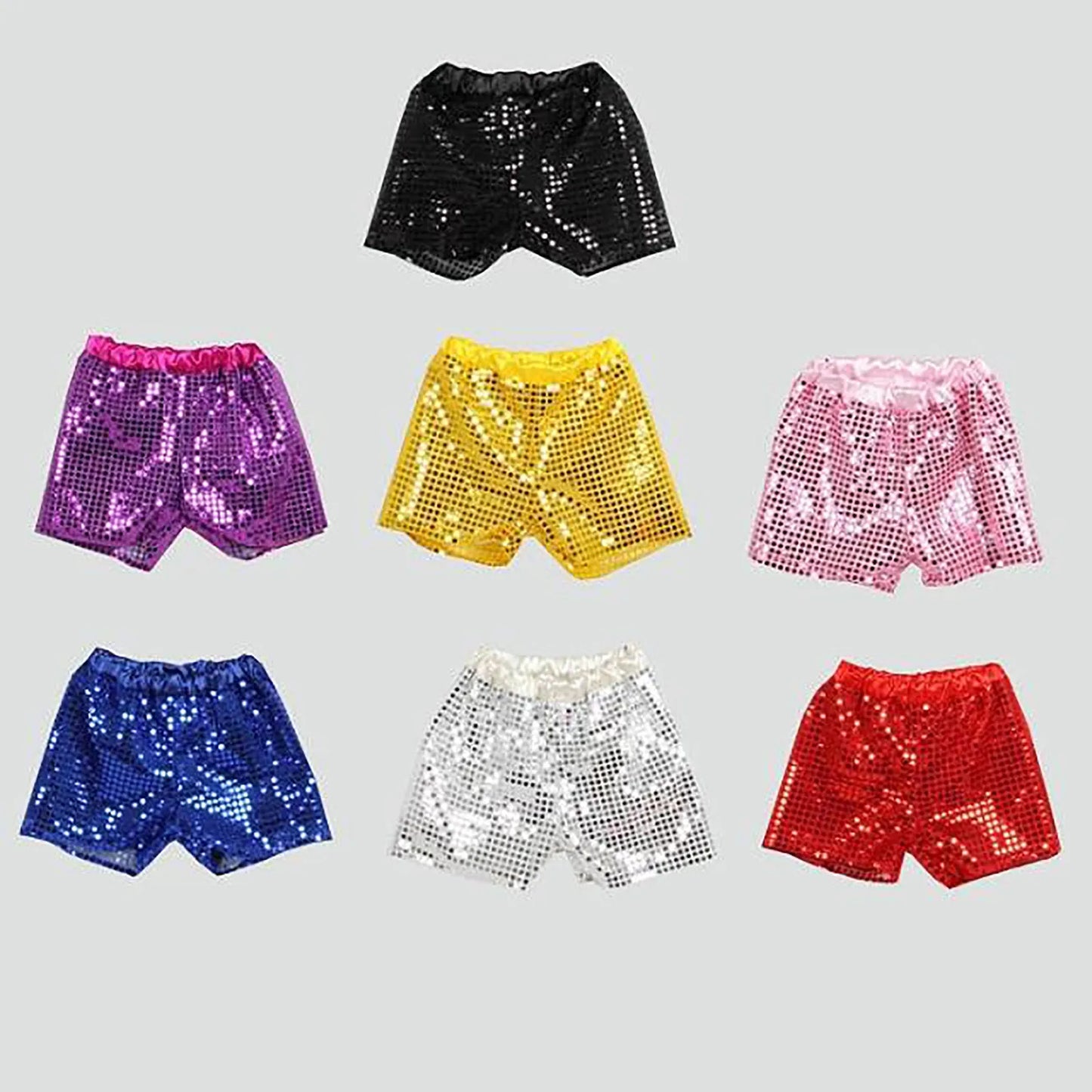 Toddler Kids Baby Girls Boys Sparkly Sequins Elastic Waist Birthday Shorts Pants Party Shorts Breathable Plus Size Pants