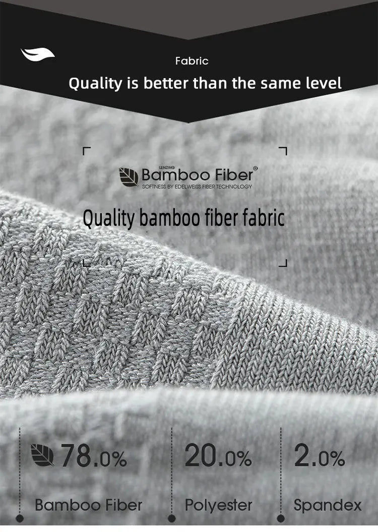 5pairs/Men's High Quality Bamboo Fiber Socks Men's Sweat Absorbent Breathable Medium Tube Socks Business Casual Large Size 38-45