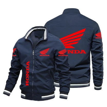 2025 new men's spring motorcycle logo style personality pattern lapel jacket fashion sports outdoor leisure riding clothes