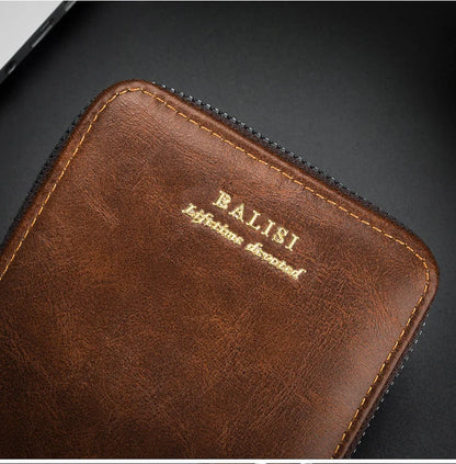 Men's Wallet 2025 New PU Leather Zipper Retro Style Short Wallets Men Card Holders Coin Storage Money Bag A03