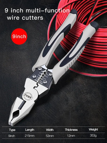 AIRAJ 7/8/9 Inch Multifunction Pliers Combination Pliers Stripper Crimper Cutter Duty Wire Pliers Diagonal Pliers Hand Tools