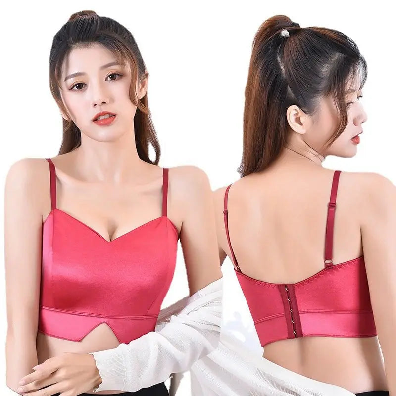 Top Female Silk Tank Tops Women'S Summer Camisole Spaghetti Strap Top Women Halter V Neck Basic White Cami Sleeveless Satin