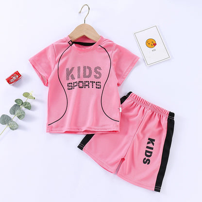 Boys Girls Sports Basketball Clothes Jersey Suit Summer Children Football T Shirts Shorts 2pcs Sets Breathable Sportswear 1-14Y