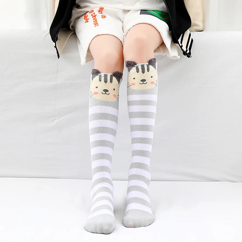 infant Child warmer ankle short lovely socks Cartoon Kids Knee High long cotton Baby cute Animal Over Knee Socks girls stockings