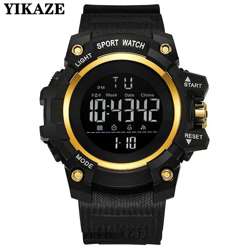 YIKAZE Men's Military Digital Watch Outdoor Men Sports Watch Waterproof Luminous Chronograph Clock Student Electronic Wristwatch