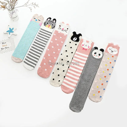 infant Child warmer ankle short lovely socks Cartoon Kids Knee High long cotton Baby cute Animal Over Knee Socks girls stockings