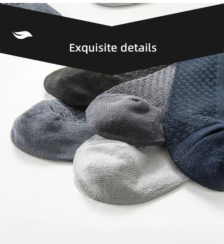 5pairs/Men's High Quality Bamboo Fiber Socks Men's Sweat Absorbent Breathable Medium Tube Socks Business Casual Large Size 38-45