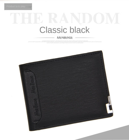 Fashion Men's	Wallet PU Leather Short Card Holder Purse for Men Luxury Designer Billfold Male Portable Small Cardholder Wallets