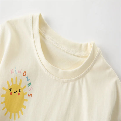 Jumping Meters 3-8T Flowers Kids Tees Hot Selling Cotton Summer Girls Tshirts Baby Clothes Children's Tees Tops